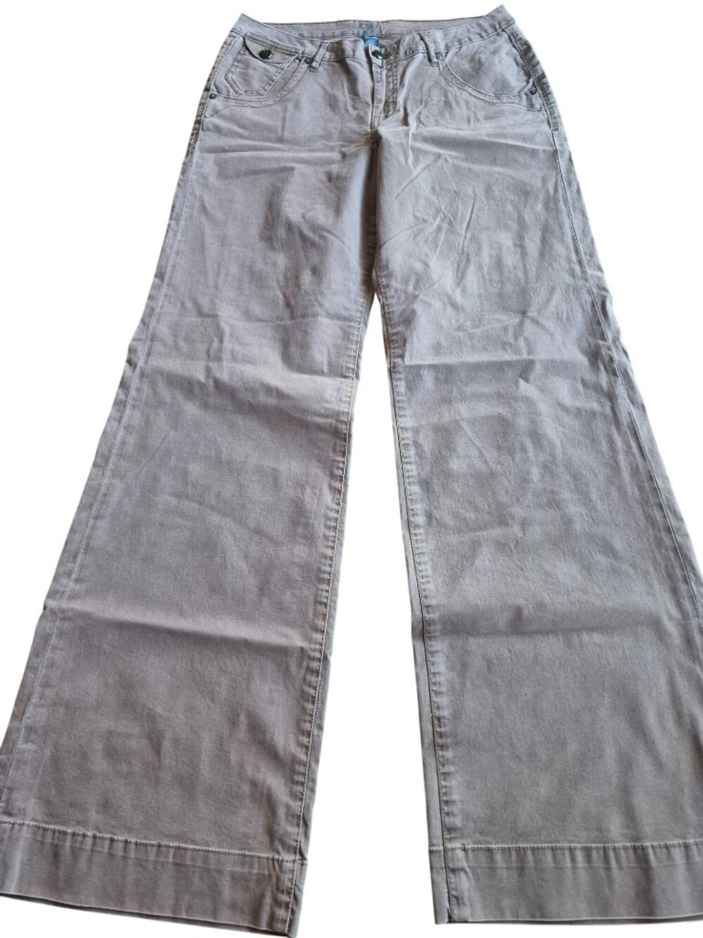 Wide Leg Cotton Blend Brown Pants Size 10 By Worn